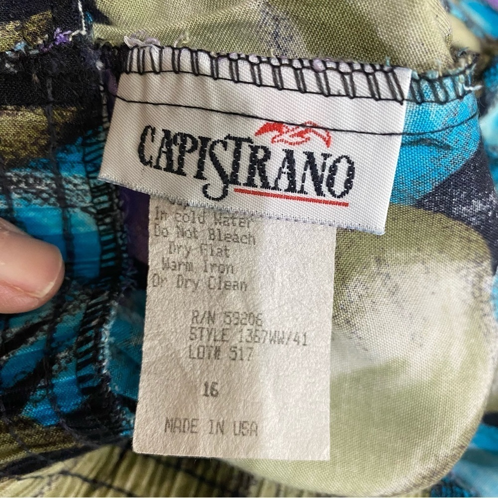 Capistrano Vintage Full Length Elastic Waist Floral Skirt - Picture 4 of 5